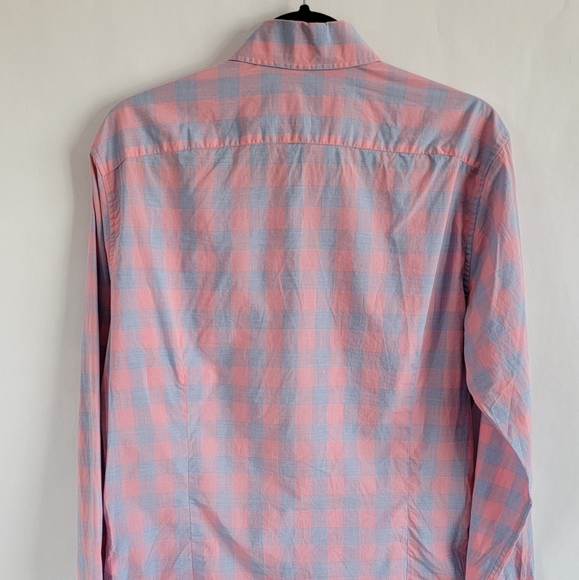 BONOBOS Pink Canyon Gingham lightweight button down shirt ling sleeve - Picture 7 of 11